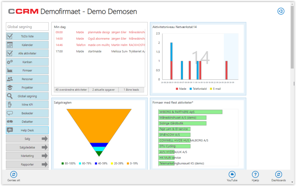 screenshot af channelcrm demo