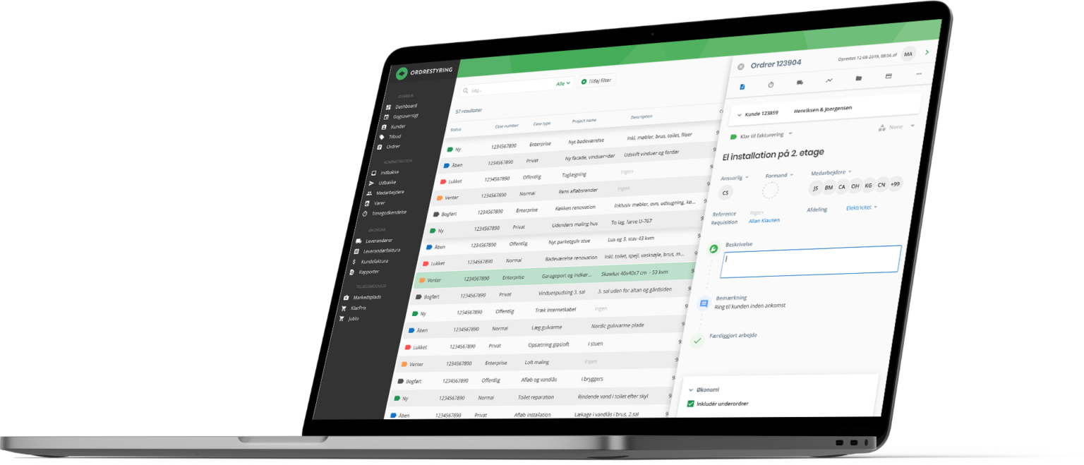 Produktet Ordrestyring